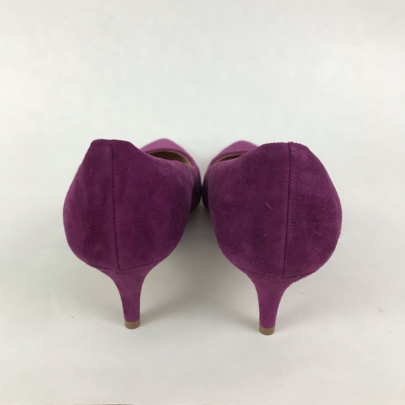 J Crew Italy 8 Dulci Suede Kitten Heels Purple - Picture 6 of 8